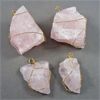 Image 2 : Set of 4 NEW Rose Quartz Crystal Wire Wrapped Pendants