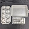Image 1 : Set of 3 - Aluminum Ice Cube Tray, Muffin Tin & Frigidaire Tray