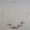 Image 2 : Cultured Pearl Sterling Necklace 18" and two sets of Sterling Silver Earrings