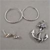 Image 1 : 925 Sterling Silver Anchor Pendant & two sets of Sterling Silver Earrings