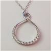 Image 1 : JP948-166 SILVER CZ NECKLACE 19"