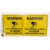 Image 1 : SEALED (2) METAL SIGNS "WARNING"