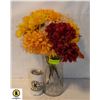 Image 1 : 10" VASE WITH ARTIFICIAL FLOWERS