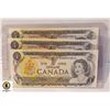 Image 1 : 3 SEQUENTIAL 1973 CANADIAN 1 DOLLAR BILL