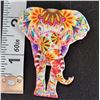 MULTI COLORED BOHO ELEPHANT BROOCH.