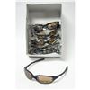 12 PAIR OF BLACK WITH BRONZE LENS SPORT SUNGLASSES