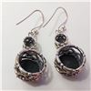 Image 3 : JP933-133 SILVER BLACK ONYX EARRINGS