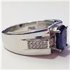 Image 2 : JP933-146 3CT SILVER RHODIUM PLATED SAPPHIRE RING