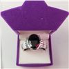 Image 4 : JP933-115 6.9CTSILVER BLACK SPINEL SIZE 10 RING