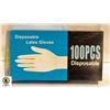 NEW BOX OF 100PCS BLACK DISPOSABLE LATEX GLOVES