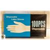 NEW BOX OF 100PCS BLACK DISPOSABLE LATEX GLOVES