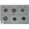 Image 1 : SIX MIXED US COINS (3 - 1 CENT, 1 - 5 CENT &