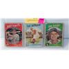 3 TOPPS BASEBALL CARDS FROM 1959