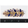 Image 1 : NEW ROYAL BLUE RHINESTONE LEAF DESIGN FRENCH CLIP