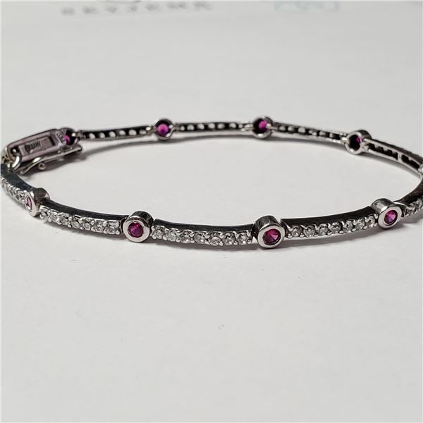 BZ1497-53 SILVER CZ 7.5" BRACELET