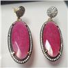 Image 1 : BZ1497-63 SILVER GENUINE RUBY AND CZ  EARRINGS