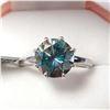 Image 1 : BZ1497-98 SILVER GREENISH BLUE MOISSANITE RING