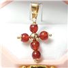 Image 1 : BZ1497-77 10K CARNELIAN CROSS PENDANT