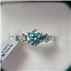 Image 1 : BZ1497-52 SILVER GREENISH BLUE MOISSANITE RING