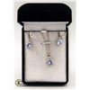 2 CT CZ EARRING AND PENDANT SET STAMPED 925