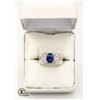 Image 1 : GENTS NATURAL OVAL SAPPHIRE RING WITH