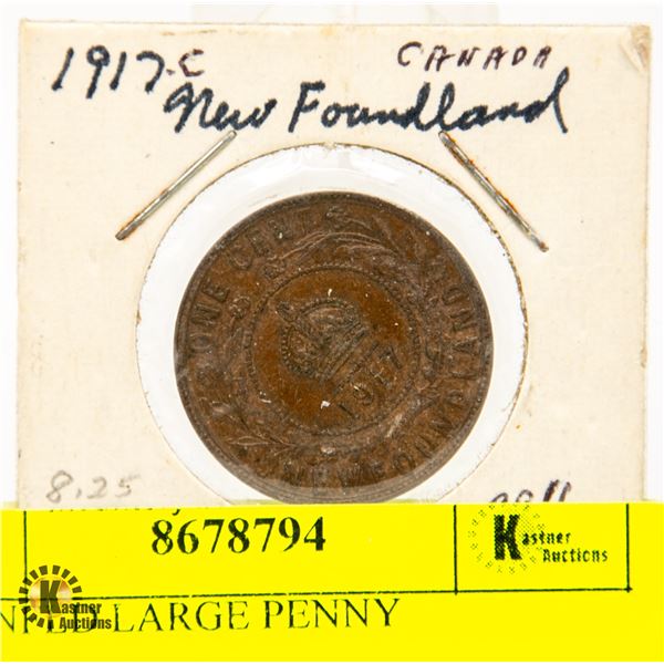 1917 NFLD LARGE PENNY