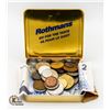 Image 1 : VINTAGE ROTHMANS TIN CASE WORLD COINS+