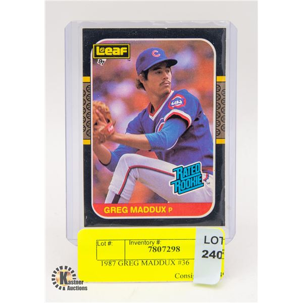 1987 GREG MADDUX #36