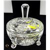 Image 1 : FOOTED PINWHEEL CRYSTAL CANDY DISH WITH LID