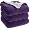 Image 1 : NEW PURPLE SHERPA KING SIZE ULTRA SOFT BLANKET W/2