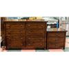 Image 1 : SOLID DARK WOOD 6-DRAWER DRESSER AND