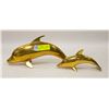 Image 1 : PAIR OF BRASS DOLPHINS ONE IS 12" LONG THE