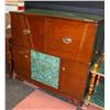 Image 1 : VINTAGE WOOD/ FAUX MARBLE CABINET- 34" X 31" X 16"