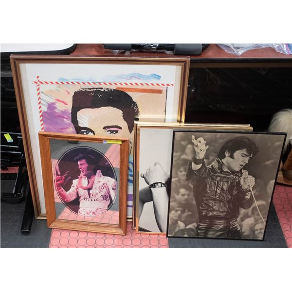 5 FRAMED PRINTS OF ELVIS