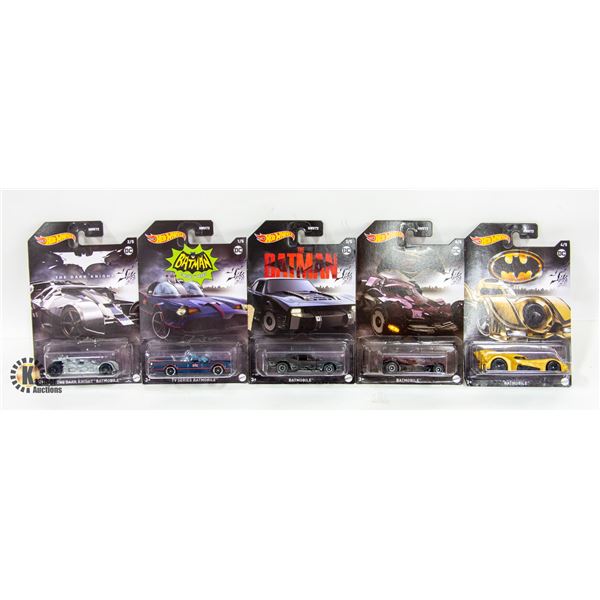 LOT OF 5 BATMAN HOTWHEELS