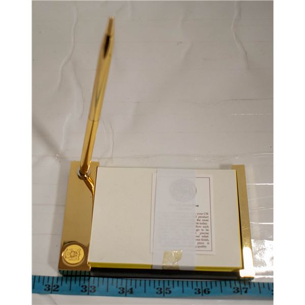 GOLD PLATED PEN AND NOTE PAD SET