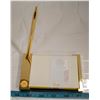 GOLD PLATED PEN AND NOTE PAD SET