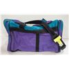 TURQUOISE-PURPLE AND BLACK CARRY-ON/