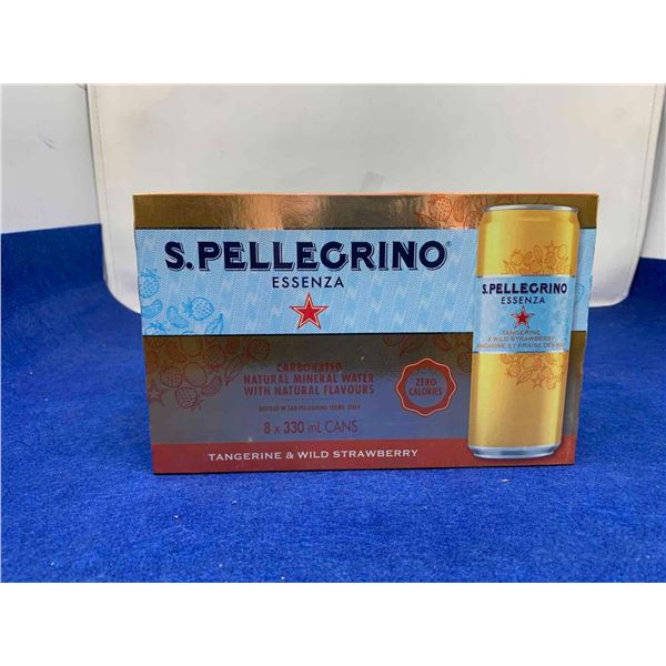 S. Pellegrino Carbonated Natural Mineral Water (8 x 330ml) Tangerine & Wild Strawberry (8 x 330ml)