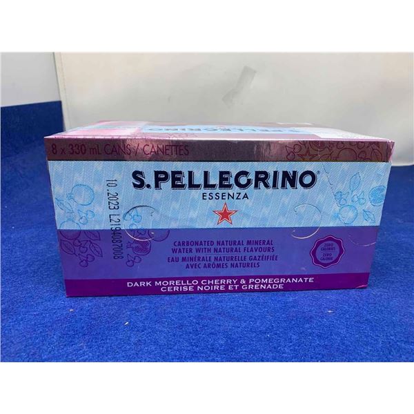 S. Pellegrino Carbonated Natural Mineral Water (8 x 330ml) Dark Morello Cherry & Pomegranate