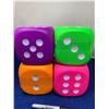 Image 1 : Lot of 4 oversize Neon Foam Dice