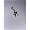 Image 1 : Pink Flower Belly Button Ring