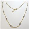 Image 1 : Silver Blue Sapphire 16 Inch Necklace - Retail Value $500.00