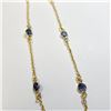 Image 2 : Silver Blue Sapphire 16 Inch Necklace - Retail Value $500.00