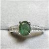 Image 1 : Silver Emerald Oval Cut Solitaire Ring Suggested Retail Value $240.00