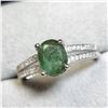 Image 2 : Silver Emerald Oval Cut Solitaire Ring Suggested Retail Value $240.00