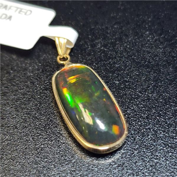 14K Yellow Gold Black Smoked Opal 4 carats Suggested Retail Value $1200.00