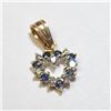 Image 1 : 14K Yellow Gold Sapphire and Diamond Heart Pendant Suggested Retail Value $800.00