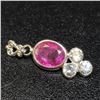 Image 1 : 14K White Gold 1.8 Carat Ruby Solitaire & Diamond Pendant Suggested Retail Value $1200.00