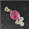 Image 2 : 14K White Gold 1.8 Carat Ruby Solitaire & Diamond Pendant Suggested Retail Value $1200.00